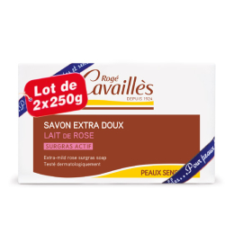 Rogé Cavaillès Savon surgras extra-doux lait de rose peaux sensibles - 2x250g