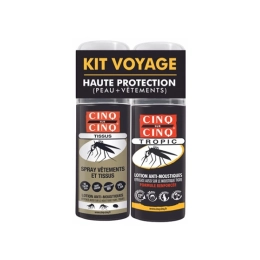 Kit Voyage Anti-Moustiques Spray Vêtements et Tissus + Lotion Anti-Moustiques