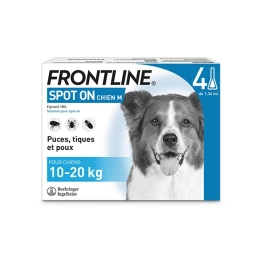 Spot-on Chien M - Pipettes anti-puces pour chien de 10 à 20 kg - 4 pipettes de 1,34ml