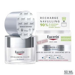 Eucerin Hyaluron-Filler + 3 x Effect Eco-Recharge Soin de jour Peau Sèche SPF15 - 50 ml