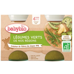 Babybio Petit Pot Légumes Verts de nos Régions BIO - 2x130g