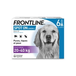 Spot-on Chien L - Pipettes anti-puces pour chien de 20 à 40 kg - 6 pipettes de 2,68ml