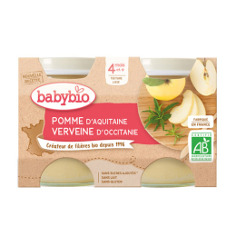 Babybio Petits pots Pomme d'aquitaine et verveine BIO - 2x130g
