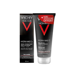 Vichy Homme Hydra mag C+ Soin hydratant anti-fatigue visage et yeux - 50ml + Gel douche 100 ml OFFERT