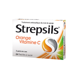 Strepsils Orange Vitamine C - 24 Pastilles à sucer
