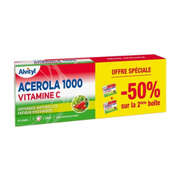 Alvityl Acérola 1000 Vitamine C - 2x30 Comprimés à Croquer