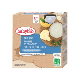 BabyBio Brassé Pomme De Provence Vanille BIO - 4x85g