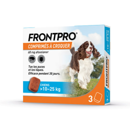 Frontpro Chien L comprimé anti-puces pour chien de 10 à 25 kg - 3 comprimés à croquer