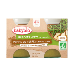 Babybio Petits pots Haricots verts Pomme de terre BIO - 2x130g