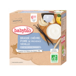 BabyBio Brassé Chèvre Poire De Provence Vanille BIO - 4x85g
