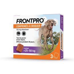 Frontpro Chien XL comprimé anti-puces pour chien de 25 à 50 kg - 3 comprimés à croquer