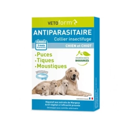Antiparasitaire Collier Insectifuge Chien et Chiot - 1 Collier 60 cm