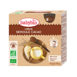 Babybio Gourdes Crème semoule cacao BIO - 4x85g