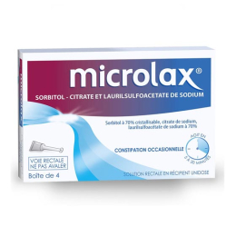 Microlax Sorbitol Citrate et Laurilsufoacétate de sodium - 4 tubes