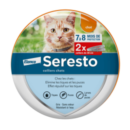 Seresto Chat Collier anti puce antiparasitaire - 2 colliers