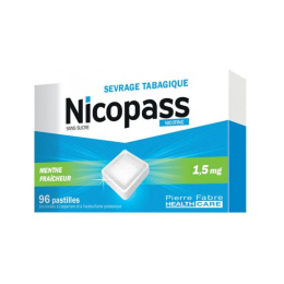 Nicopass 1.5Mg sans sucre menthe fraicheur - 96 pastilles à Sucer