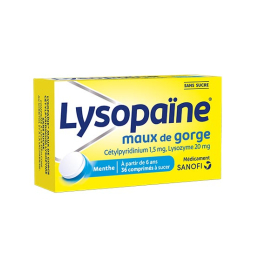 Lysopaïne Maux de gorge - 36 comprimés à sucer
