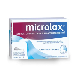 Microlax Sorbitol Citrate et Laurilsufoacétate de sodium - 12 tubes