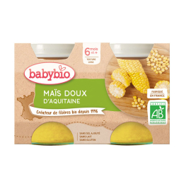 Babybio Petits pots maïs doux d'Aquitaine BIO - 2x130g