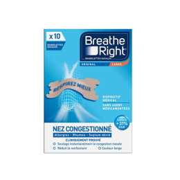 Breathe Right Bandelettes Nasales Originales - 10 bandelettes
