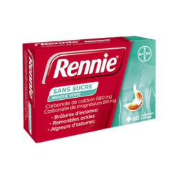 Rennie Menthe verte sans sucre - 60 comprimés à croquer