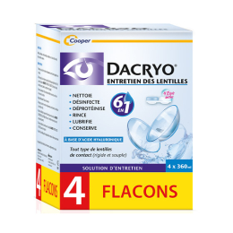 Dacryo Entretien des lentilles 360ml - 3 + 1 Offert