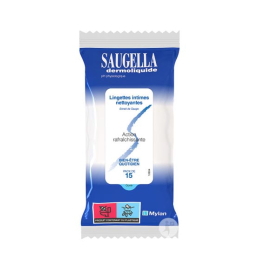 Saugella Lingettes Dermoliquide - 15 lingettes