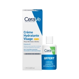 Cerave Crème hydratante visage SPF30 - 52ml + Crème lavante hydratante OFFERTE