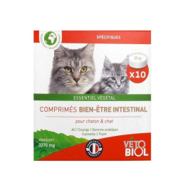 Vétobiol BIO Bien-être intestinal chaton et chat - 10 comprimés