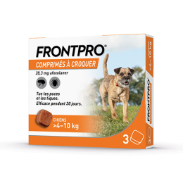 Frontpro Chien M comprimé anti-puces pour chien de 4 à 10 kg - 3 comprimés à croquer