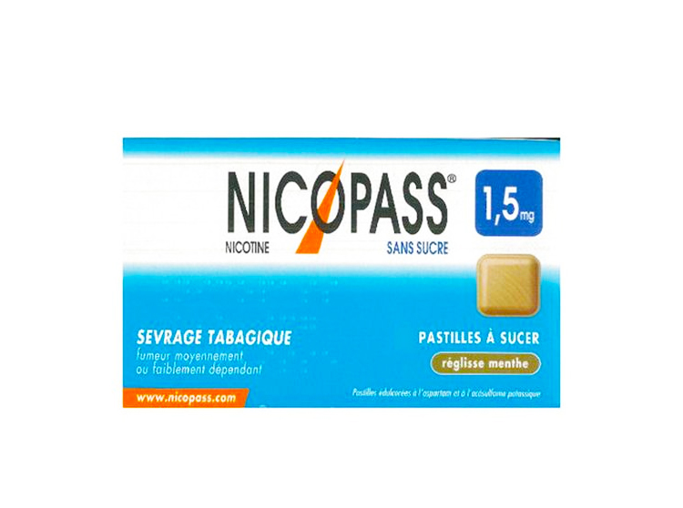 Nicopass 1.5mg  réglisse menthe - x36 pastilles à sucer