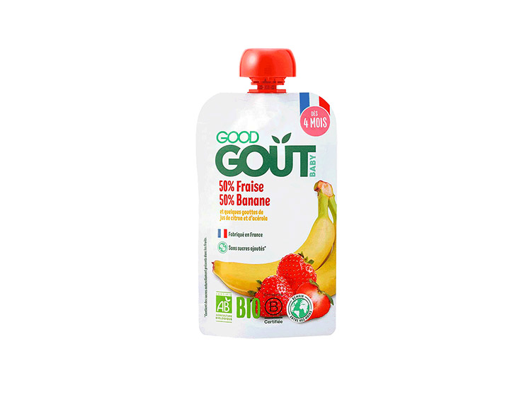 Good Goût Gourde de Fruits BIO Fraise Banane - 120g