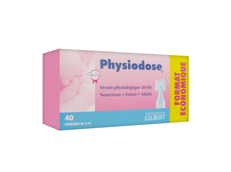 Gilbert Physiodose sérum physiologique stérile - 40 unidoses