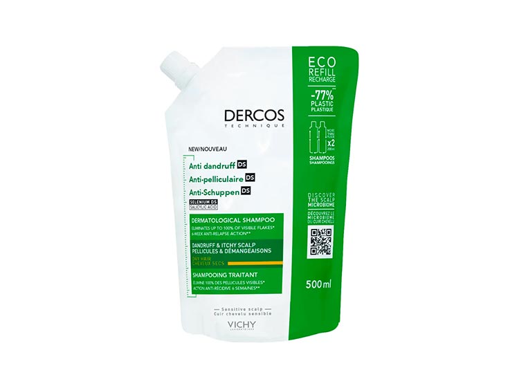 Vichy Dercos Technique Antipelliculaire Shampooing traitant cheveux secs Eco-recharge - 500ml