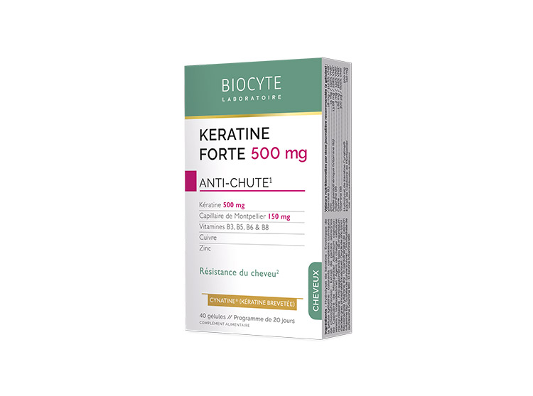 Kératine Forte 500 mg Anti-chute - 40 gélules