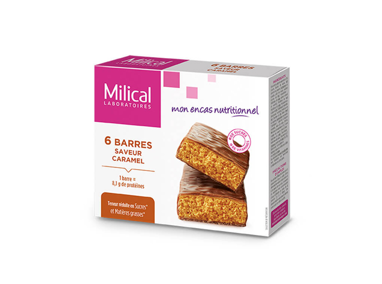 Milical Barres Hyperprotéinées Caramel - 6 barres