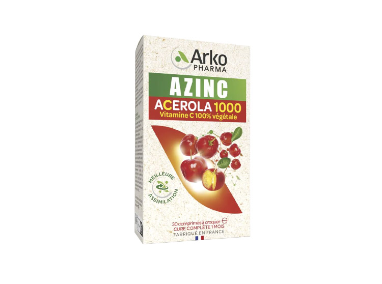 Arkopharma Azinc Acérola 1000 - 30 comprimés à croquer