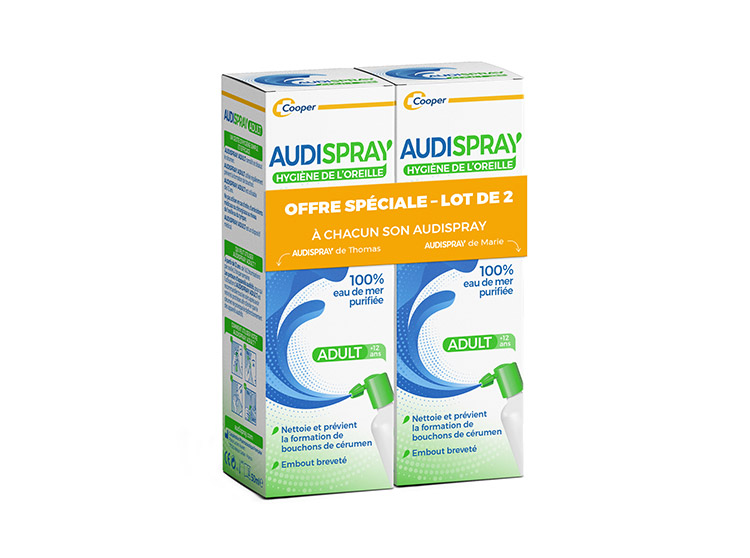 Audispray Adult Hygiène de l'oreille Lot - 2 x 50ml - Pharmacie en ligne