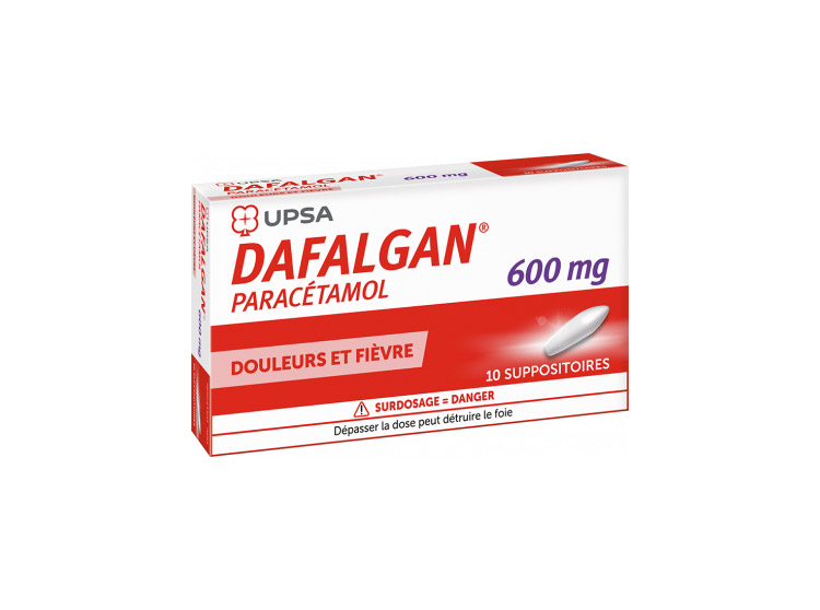 UPSA Dafalgan Adultes 600mg - 10 suppositoires