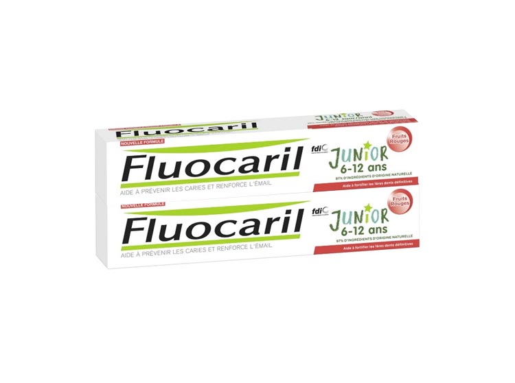 Fluocaril Dentifrice Junior Gel Fruits Rouges 145mg  - 2x75ml