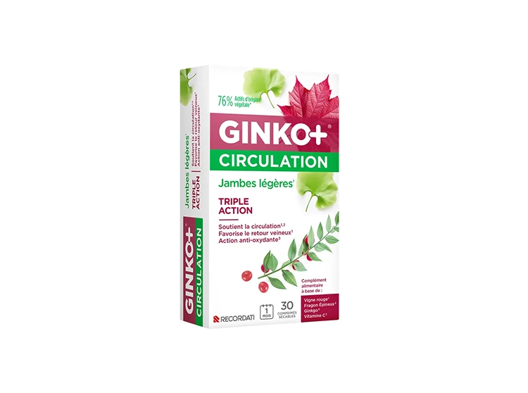 Ginko+ Circulation Jambes légères - 30 comprimés