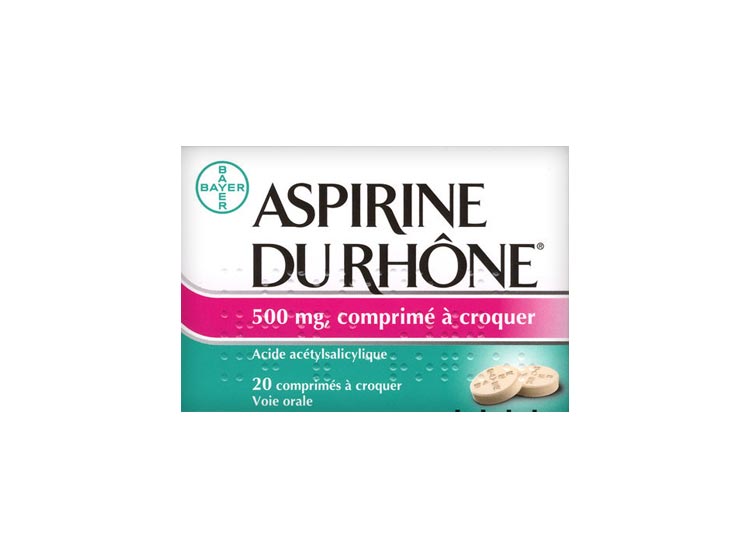 Aspirine du rhône 500mg - 20 comprimés à croquer