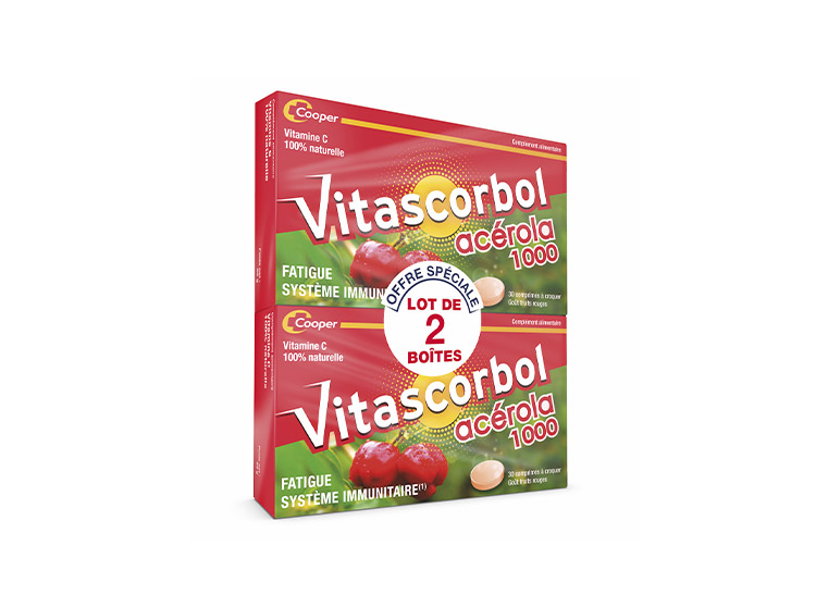 Vitascorbol Acérola 1000 - 2 x 30 comprimés à croquer