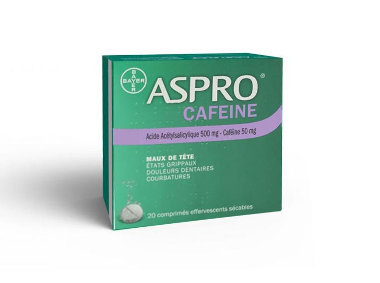 Aspro Caféine effervescent 500mg - 20 comprimés