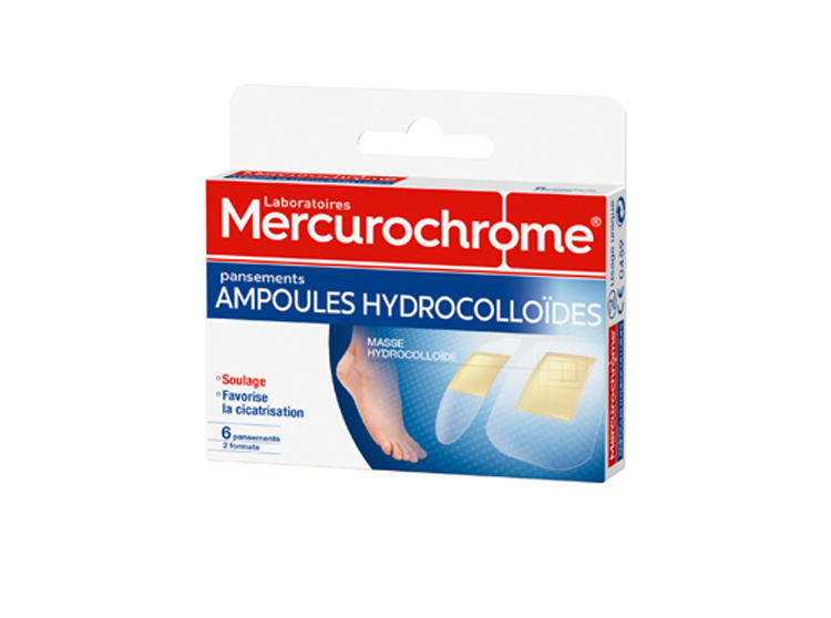 Mercurochrome Pansements ampoules hydrocolloïdes - 6 pansements