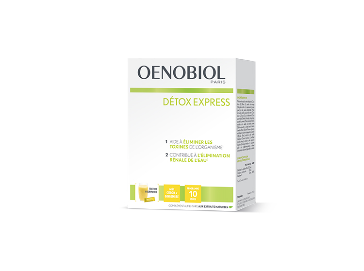 Oenobiol Detox express goût citron gingembre - 10 sticks