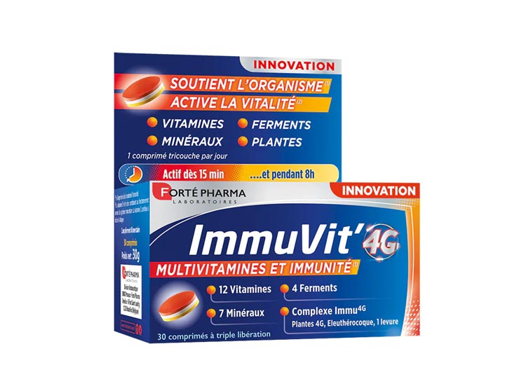 Forté Pharma Immuvit'4G multivitamines et immunité - 60 comprimés