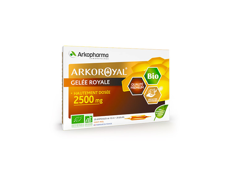 Arkopharma Arkoroyal Gelée Royale 2500 mg BIO - 20 ampoules