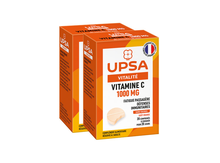 UPSA Vitamine C 1000 mg - 2 x 20 comprimés à croquer