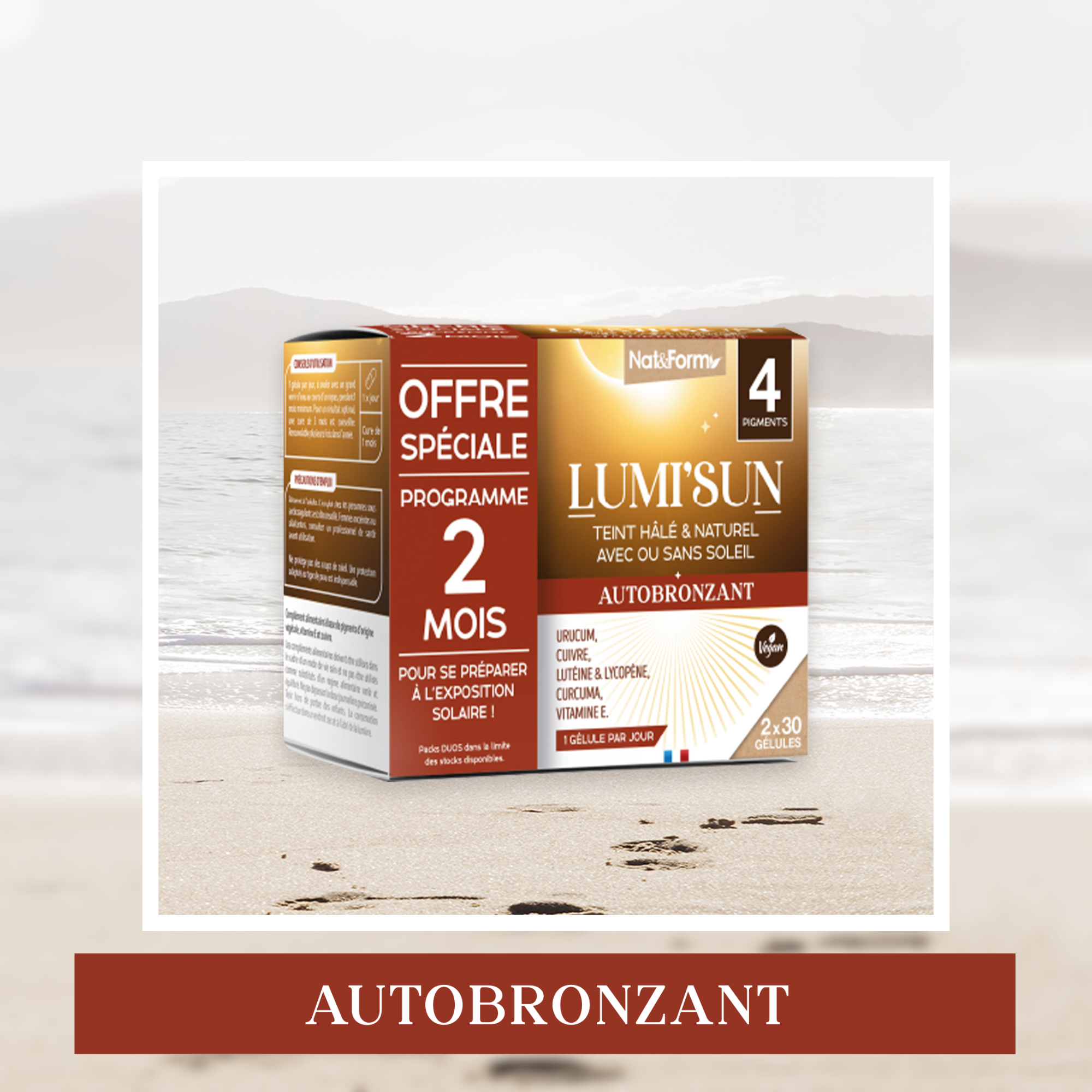 Nat & Form Lumi'Sun Autobronzant - Teint hâlé avec ou sans soleil